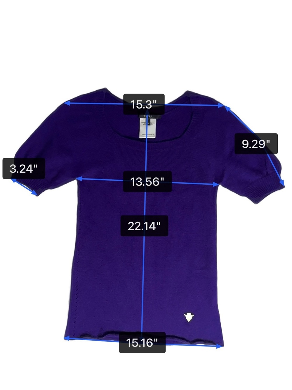 GUCCI cashmere stretchy top in purple - Picture 10 of 10
